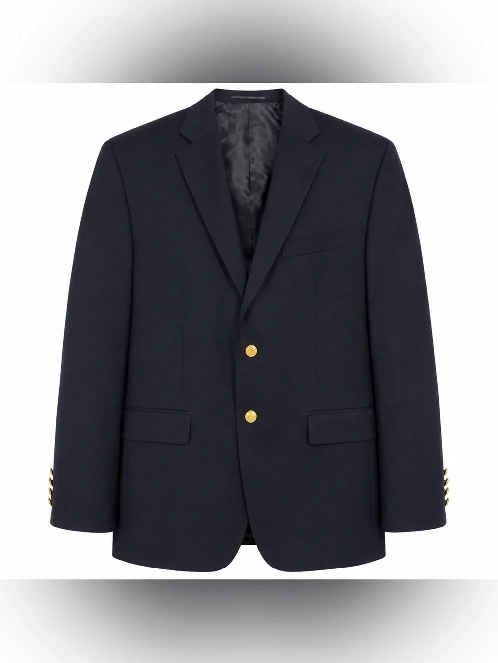 Chaps Navy Wool Blend Gold Button Blazer Men's 40S